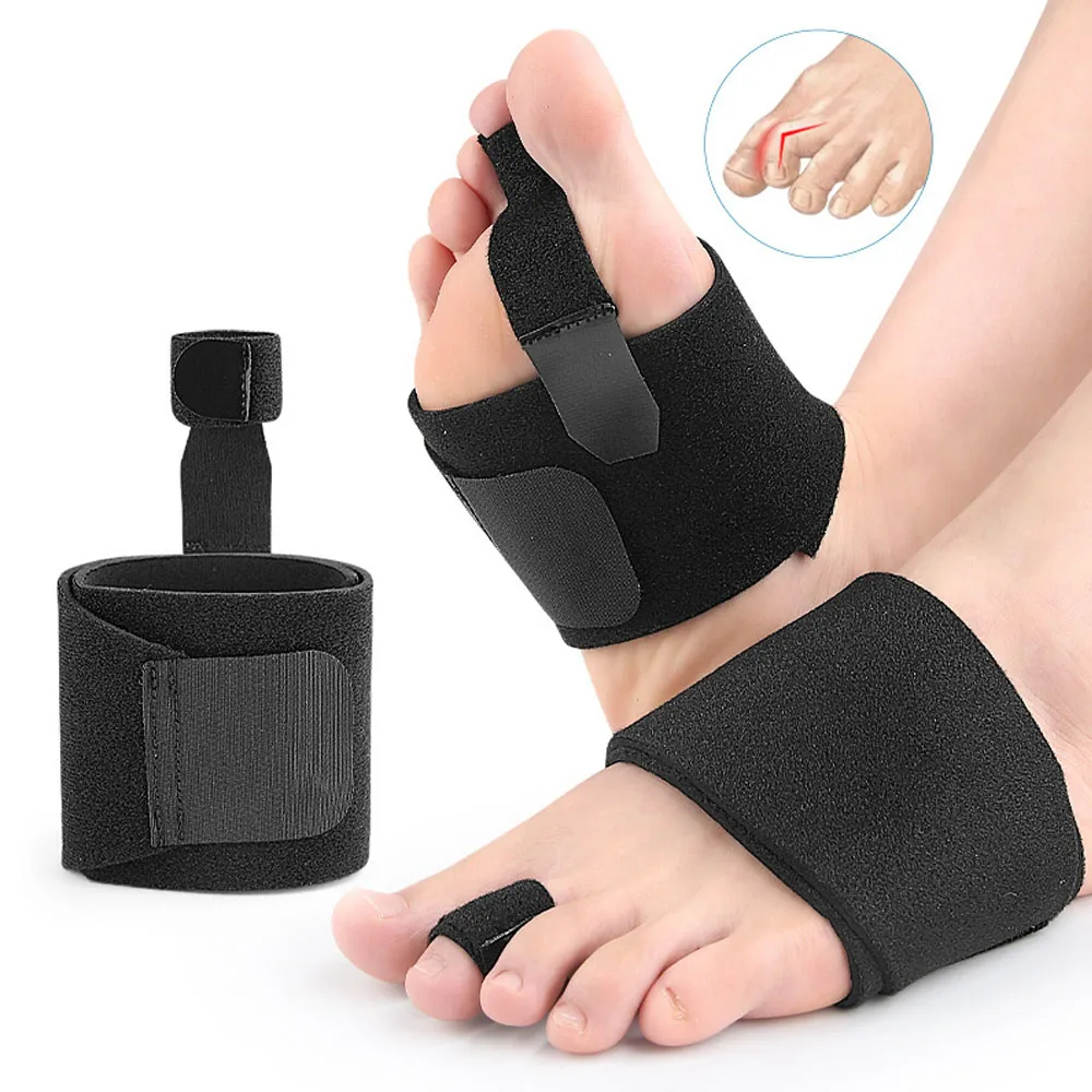 1Pc Adjustable Toe Support with Arch & Heel Lift - Breathable Mesh & Stabilizing Strap - Unisex Night & Day Wear