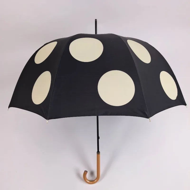 Portable Uv Umbrella Vinyl Manual Umbrella Windproof Strong Long Handle Umbrellas Household Merchandises Rain Gear Accessories
