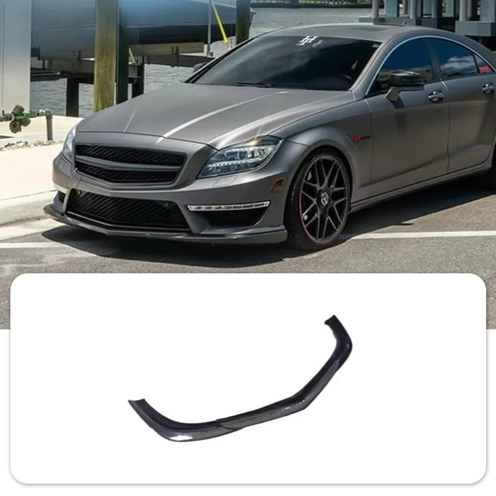 For Mercedes-Benz CLS W218 Real Carbon Fiber Front Lip Front Bumper Front Shovel Accessory Kit