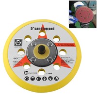 1pc 5inch 125mm 8 Holes Sander Backing Pad Hook And Loop Polisher Sponge Sanding Disc 5/16inch UNF Male Thread For Air Sander
