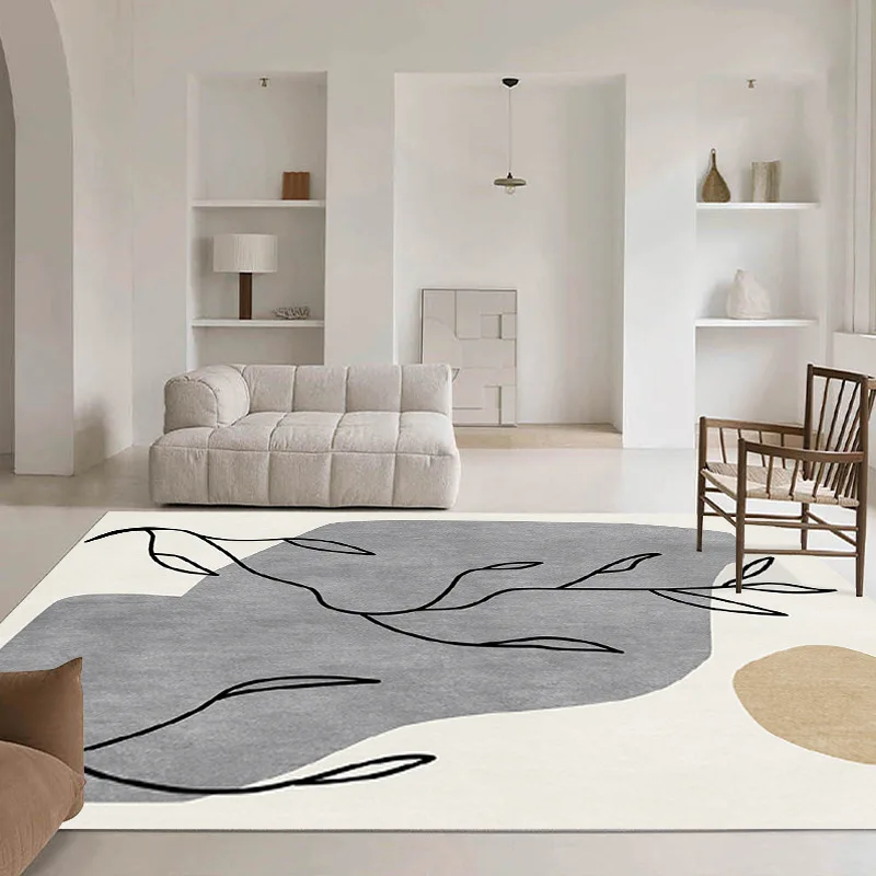 Crystal Velvet Area Rug – Stain Resistant Easy-Care Bedroom Carpet for Bedside, Simple Non-Slip Floor Mat