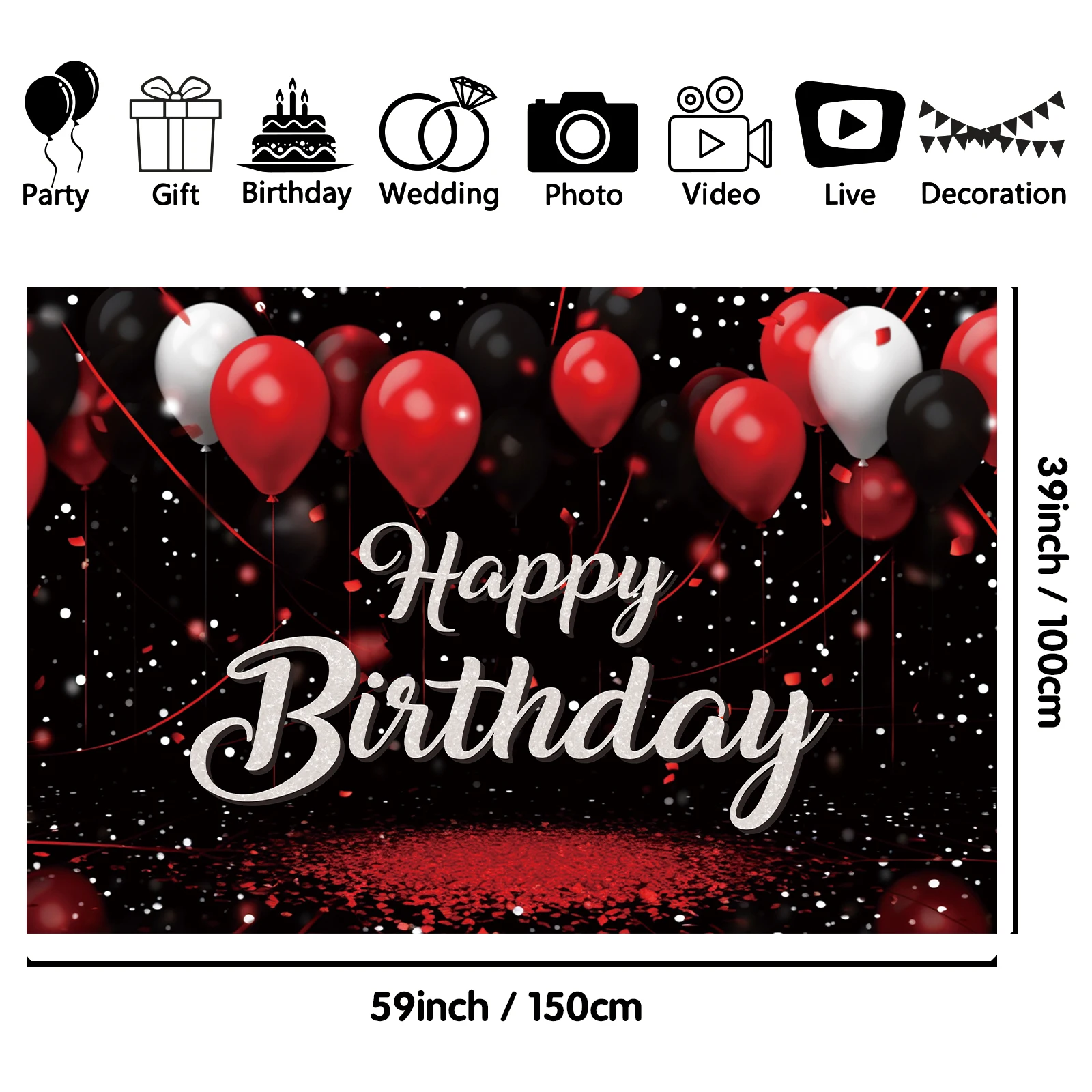 1PCS 100x150cm Baby Birthday(7) Theme Backdrop,Photography Background,Used To Gifts,Activities Or Other Party Decoration