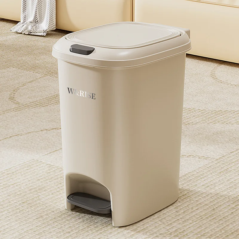 18L Large Capacity Household Trash Can Living Room Kitchen Treadle Press Sundry Storage Bucket Toilet Paper Towel Basket