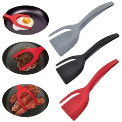 Pinzas abatibles de agarre de nailon 2 en 1, espátula de huevo, pinzas para carne, pinzas para tortitas, accesorios de cocina, herramientas de cocina