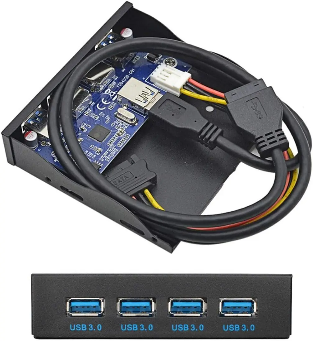 USB HUB 19+1 20Pin 4 Port USB 3.0 Front Panel Combo Bracket USB3.0 Hub Adapter for PC Desktop 3.5