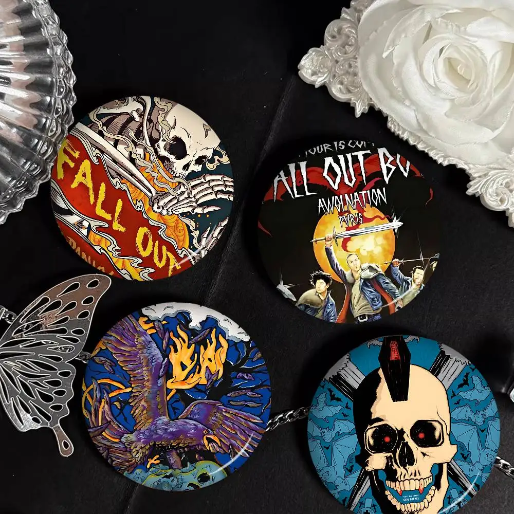 F-All O-Out B-Boy American rock band 32/44/58mm Handmade Pin Round Funny Snap-in Brooches for Backpack Cothes Accessories