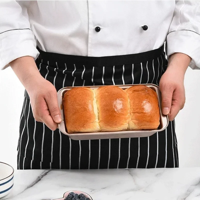 1 molde rectangular para hornear pan, de acero al carbono negro dorado, antiadherente, para hornear pan casero, tostadas y brownies.