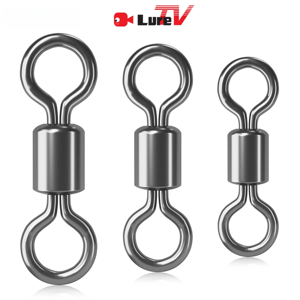 LURETV Figure-eight Ring Connector, High-speed American Swivel, Strong Figure-eight Swivel, Luya Fishing Supplies Accessories