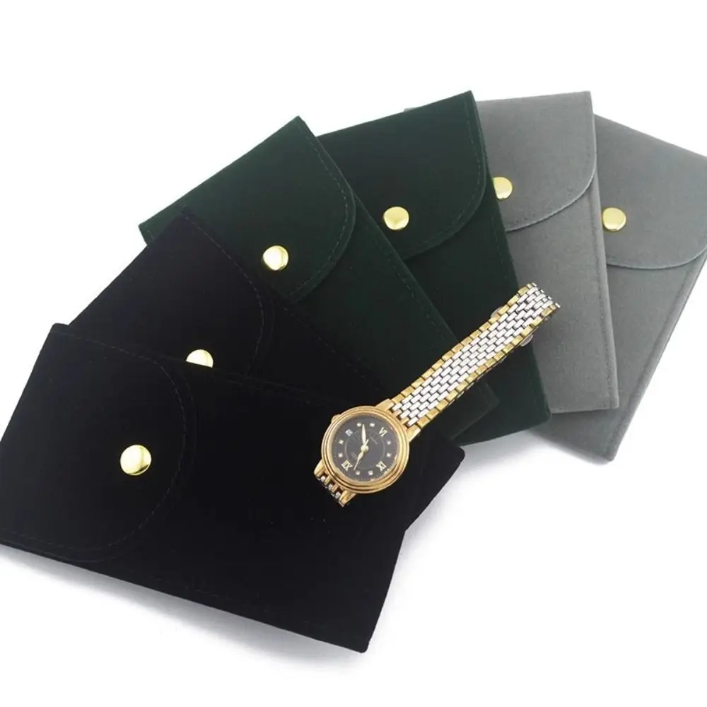 New Flannelette Watches Pouch Snap Portable Storage Bag Dust Protect Gift Packaging Women