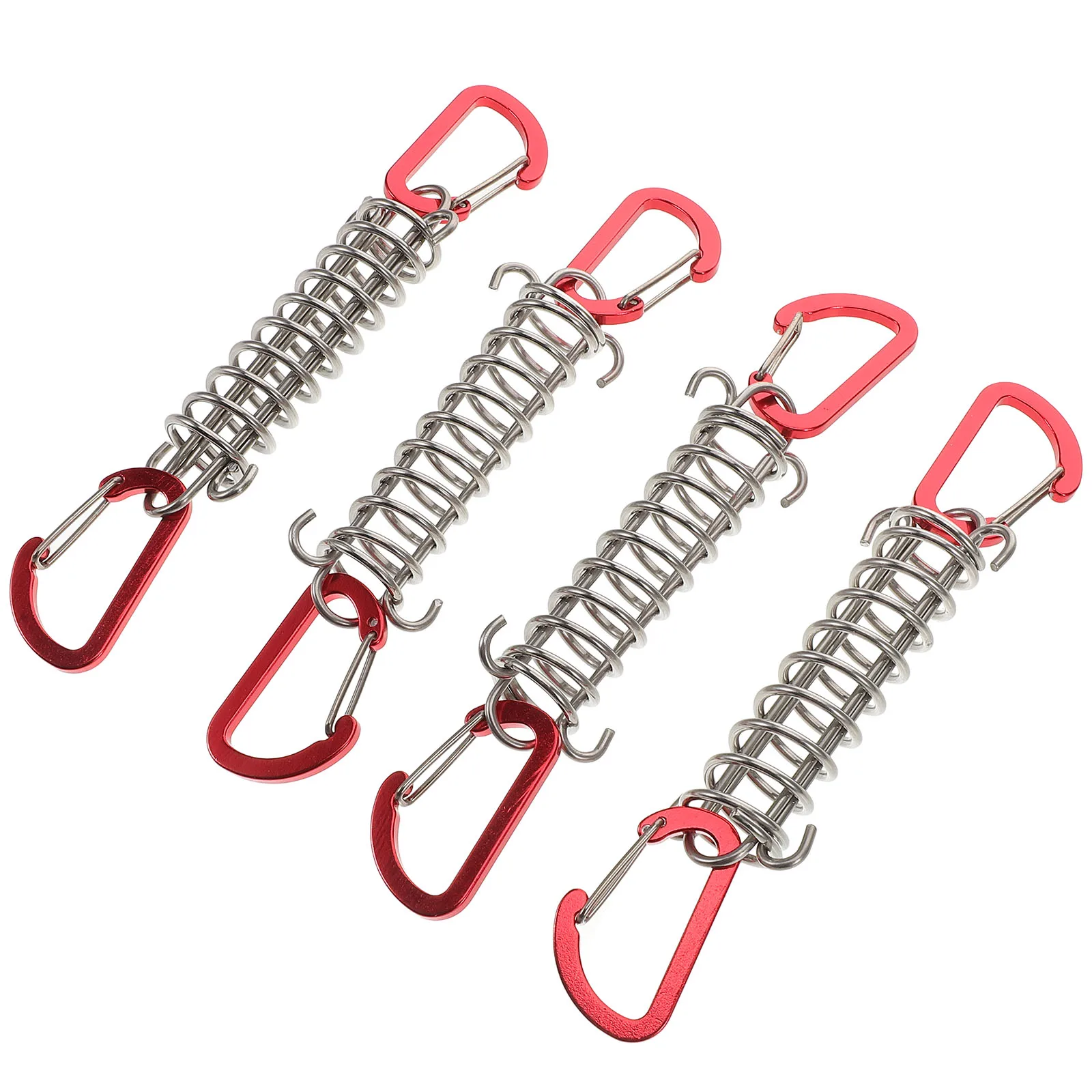 

4 Pcs Outdoor Tent Accessories Convenient Rope Buckle Multi-function Tensioner Fixing Awning Spring Stainless Steel Camping