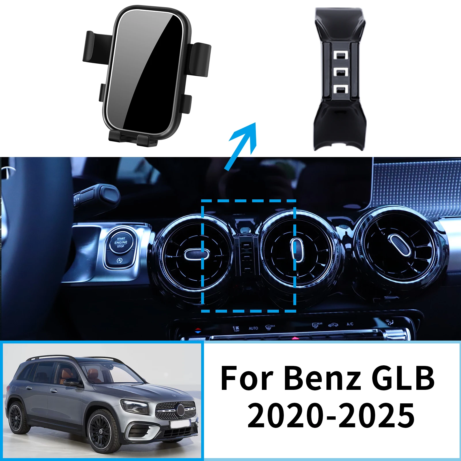 

Автомобильный держатель мобильного телефона для Mercedes Benz GLB EQB X247 2020 ~ 2025, навигационная подставка, авто GPS-кронштейн, аксессуары