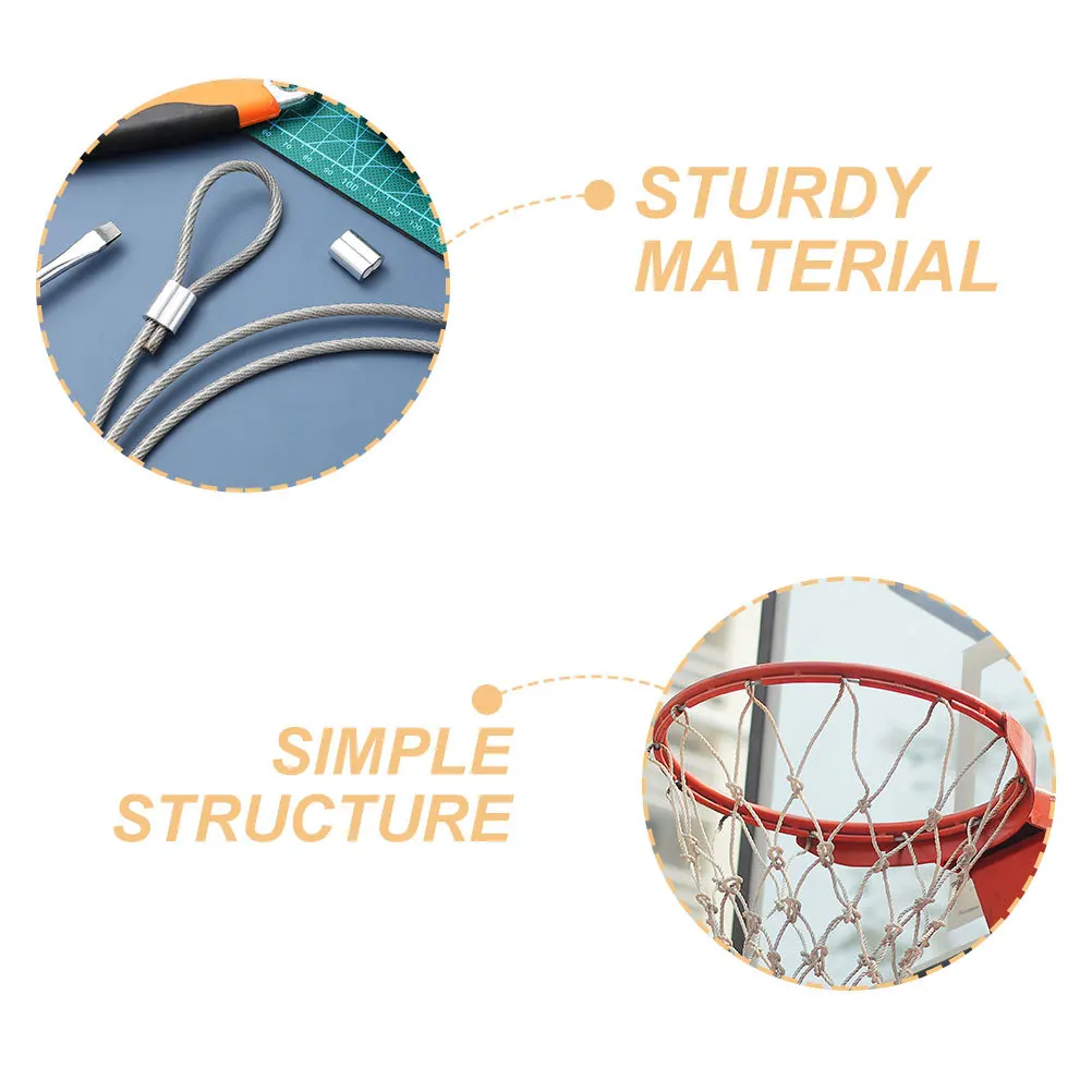 2 stks Basketbalnet Touw Vervanging Staaldraad String Heavy Duty Voor Binnen Buiten Gebruik Duurzaam Sport Netting Koord Speeltuin