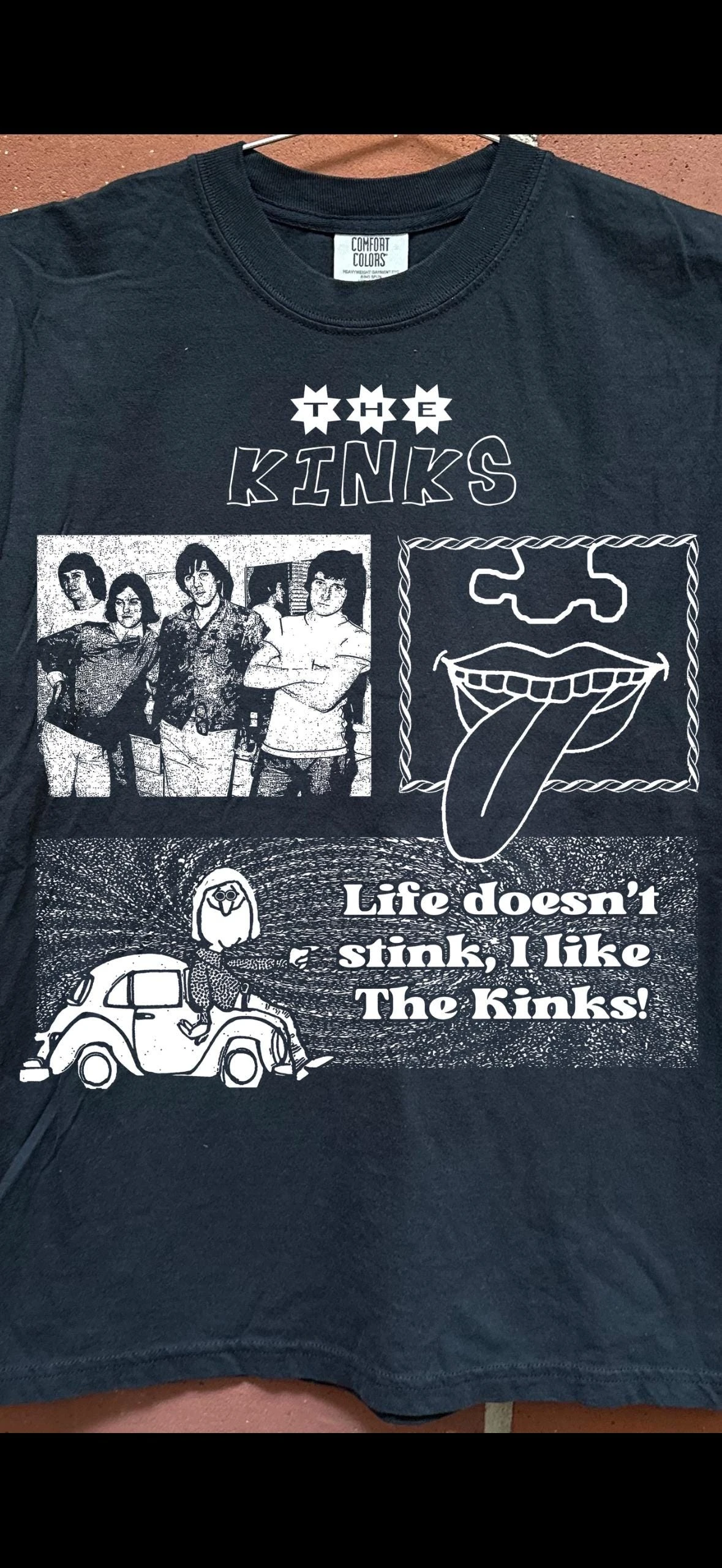 The Kǐnks Fan Art T-shirt Spring and Summer Oversized Printed Round Neck T-shirt, Suitable for Both Men and Women To Wear