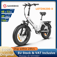 EU Stock Original SAMEBIKE LOTDM200-II E-Bike 48V13Ah 750W 40KM/H Speed 20inch Fat Tire Electric Mountain Bike NFC Smart Key