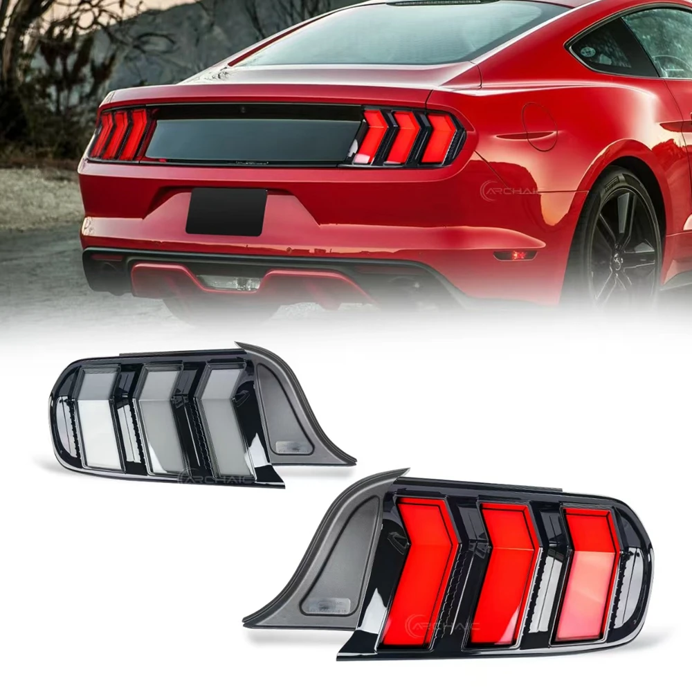 

RGB LED Tail Lights For Ford Mustang 2015-2023 6th Gen Facelift Sequential Rear Lamps Sequential Turn Signal，2Pcs