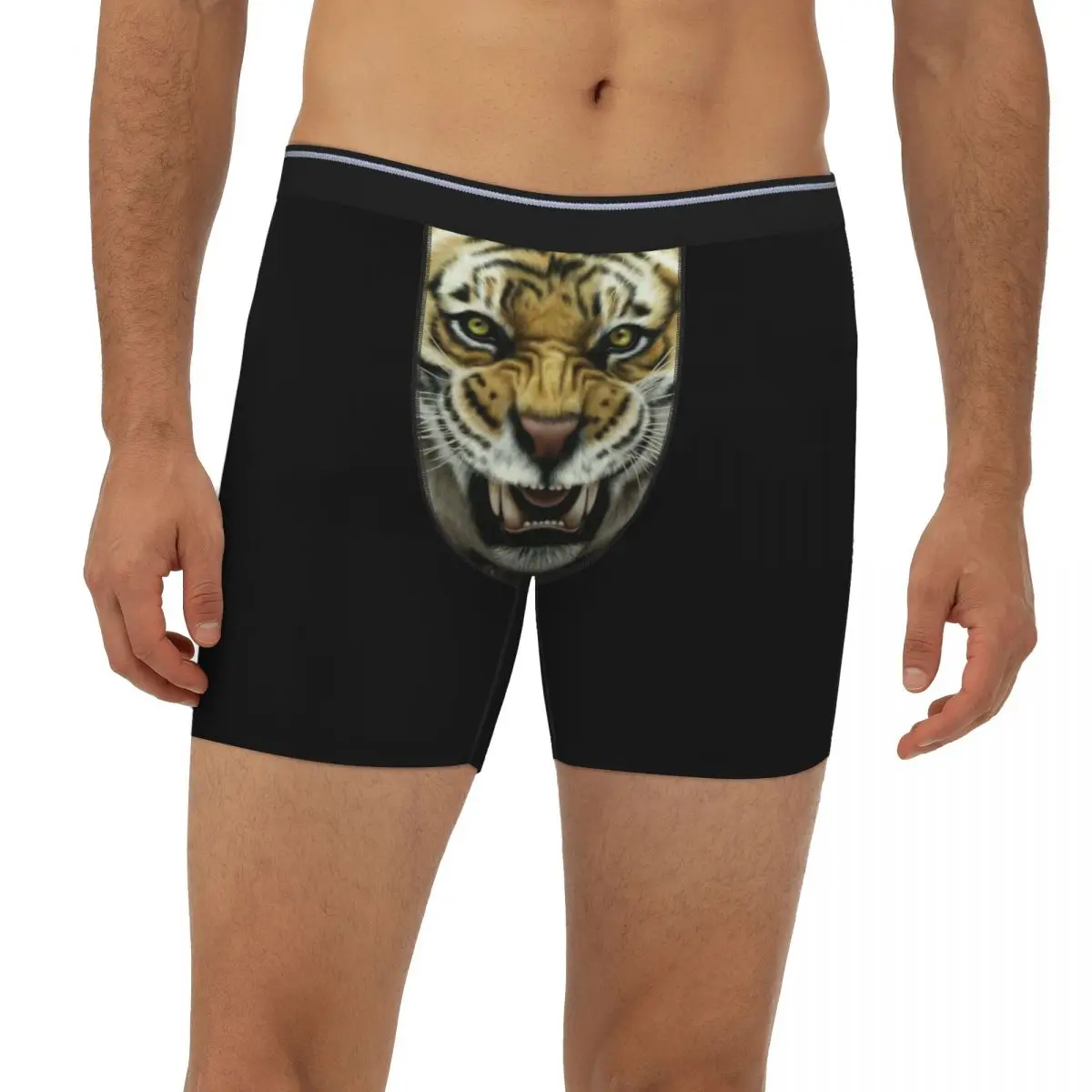 

Tiger Underpants Breathbale Panties Male Underwear Print Shorts Boxer Briefs extended underwear