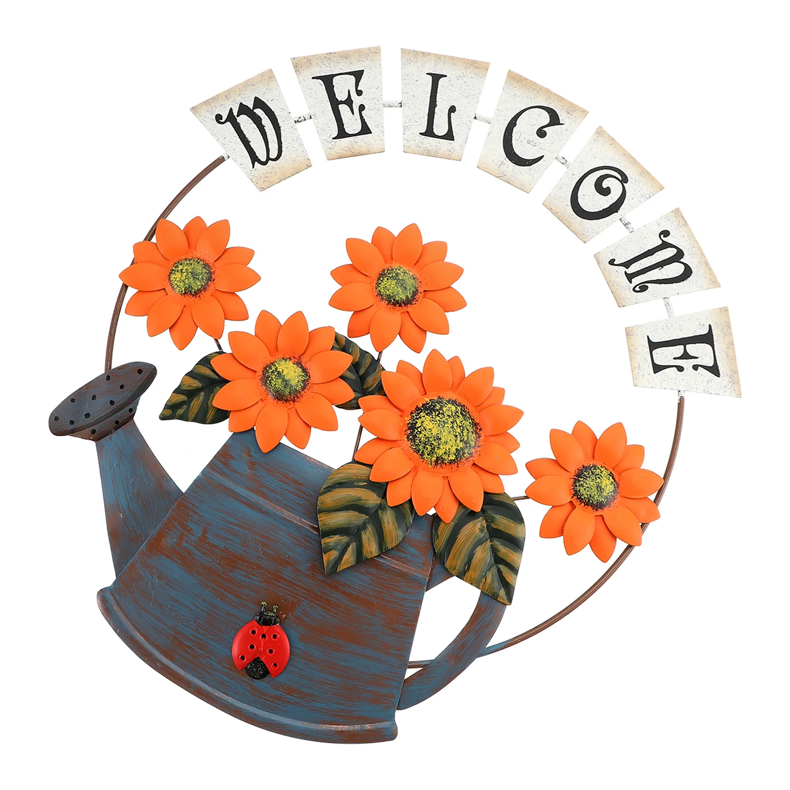 

Iron Sunflower Hanging Decor Home Garden Office Balcony Photography Decorative Door Adornment Prop Bright Color Vivid