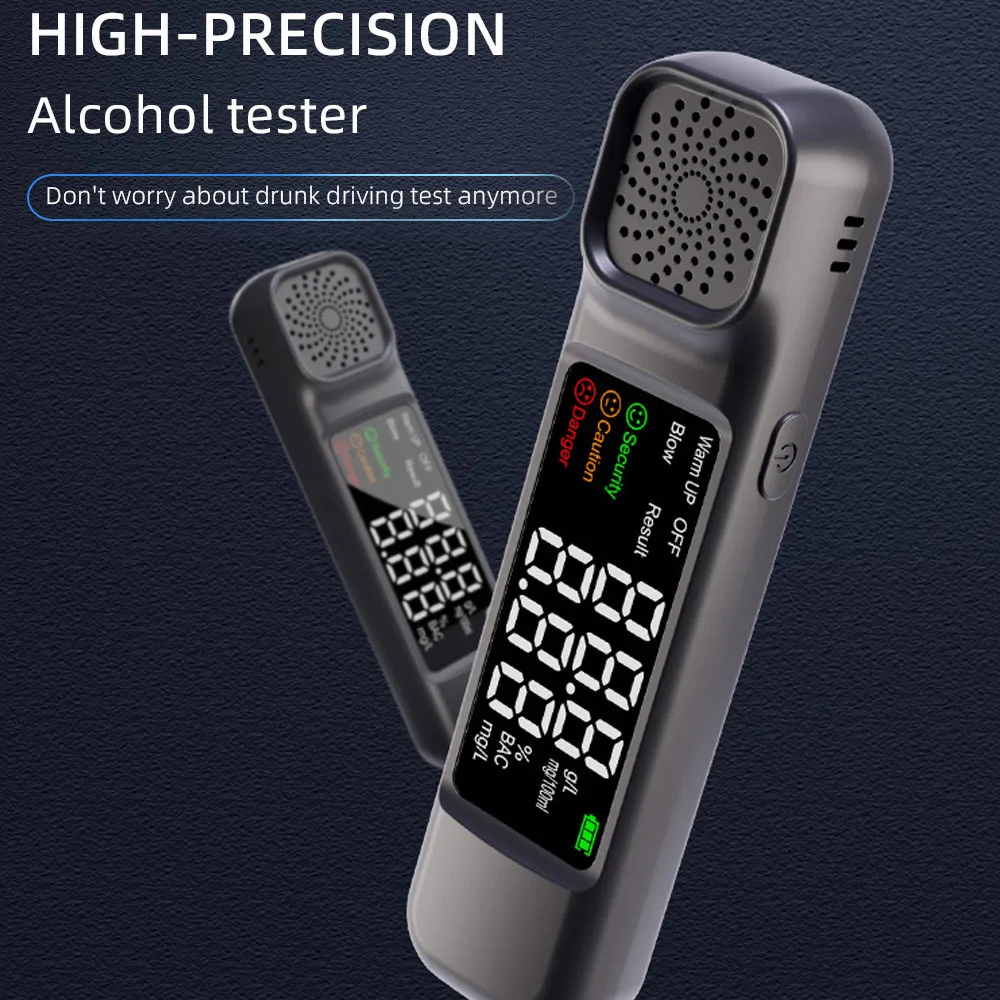 Handheld High-Precise Alcohols Detector Non-Contacting Breath Blow Tester 10s Response High-Sensitive Electronic Breathalyzer