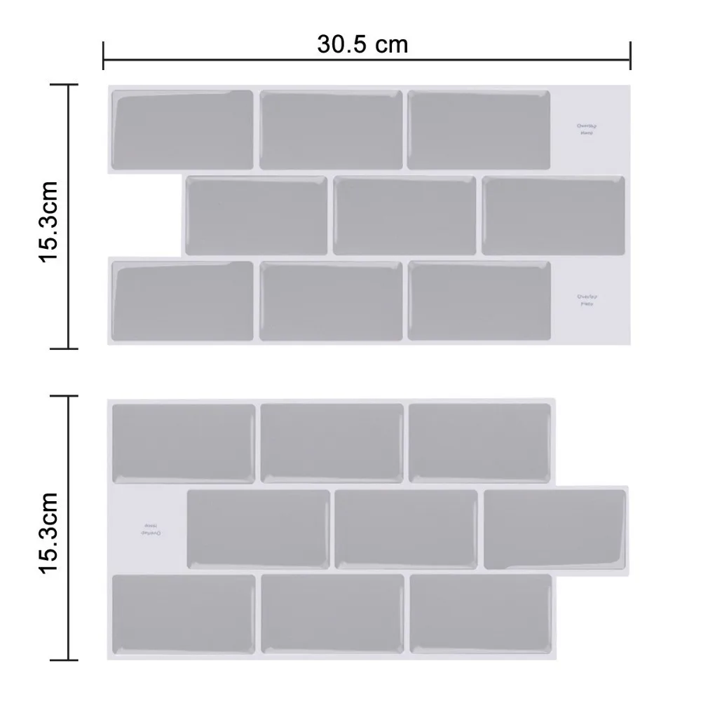 

2Pcs Self-adhesive Kitchen Wallpaper Solid Color Waterproof Bathroom Tile Stickers Oil-proof Thickened Wall Decoration Sticker