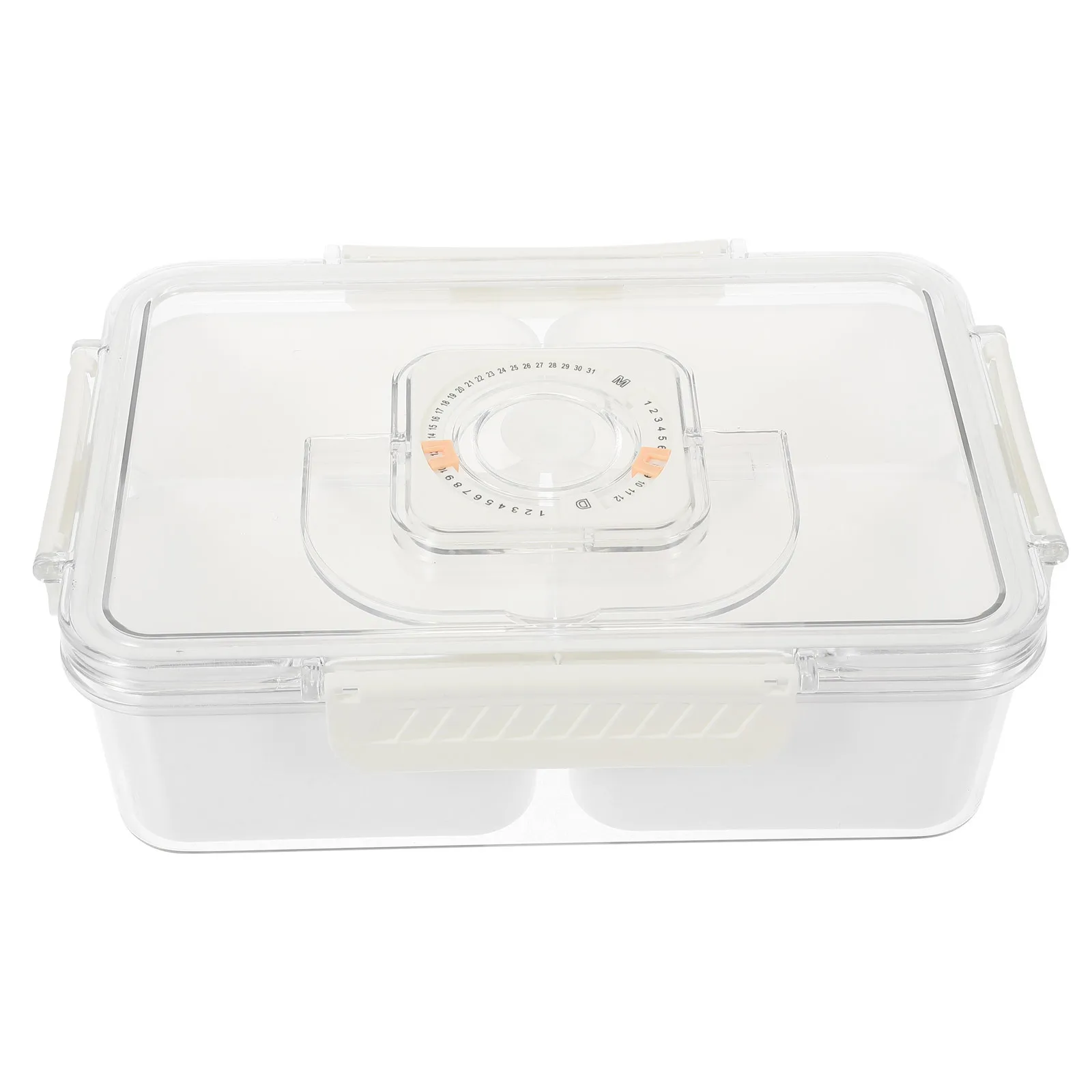 

Clear Compartments Spice Organizer Reusable Plastic Condiment Holder Divided Kitchen Seasoning Box Simple Design