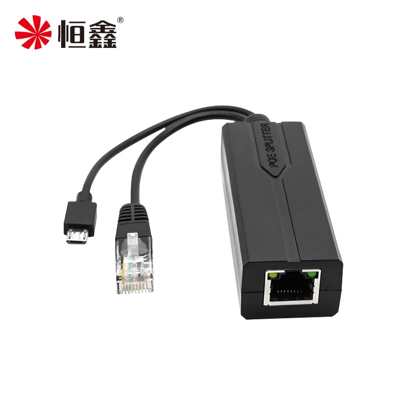 DC48V To 5V Micro USB  POE Spliter Head Shaking IP Camera power Supply Module Ethernet 100M