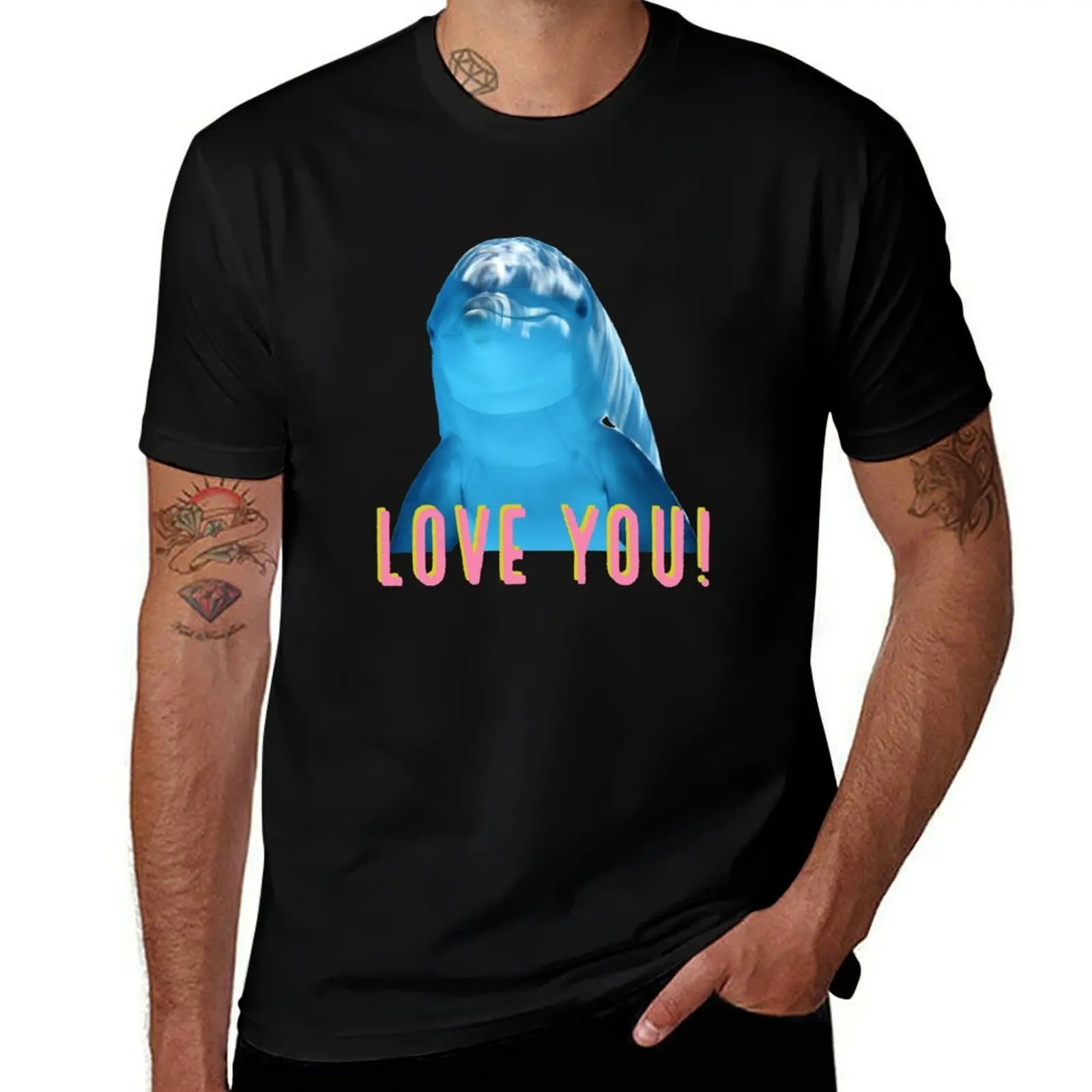 

Love you - delfin - delfin - animal lovers T-Shirt Abstract Pattern Print Top