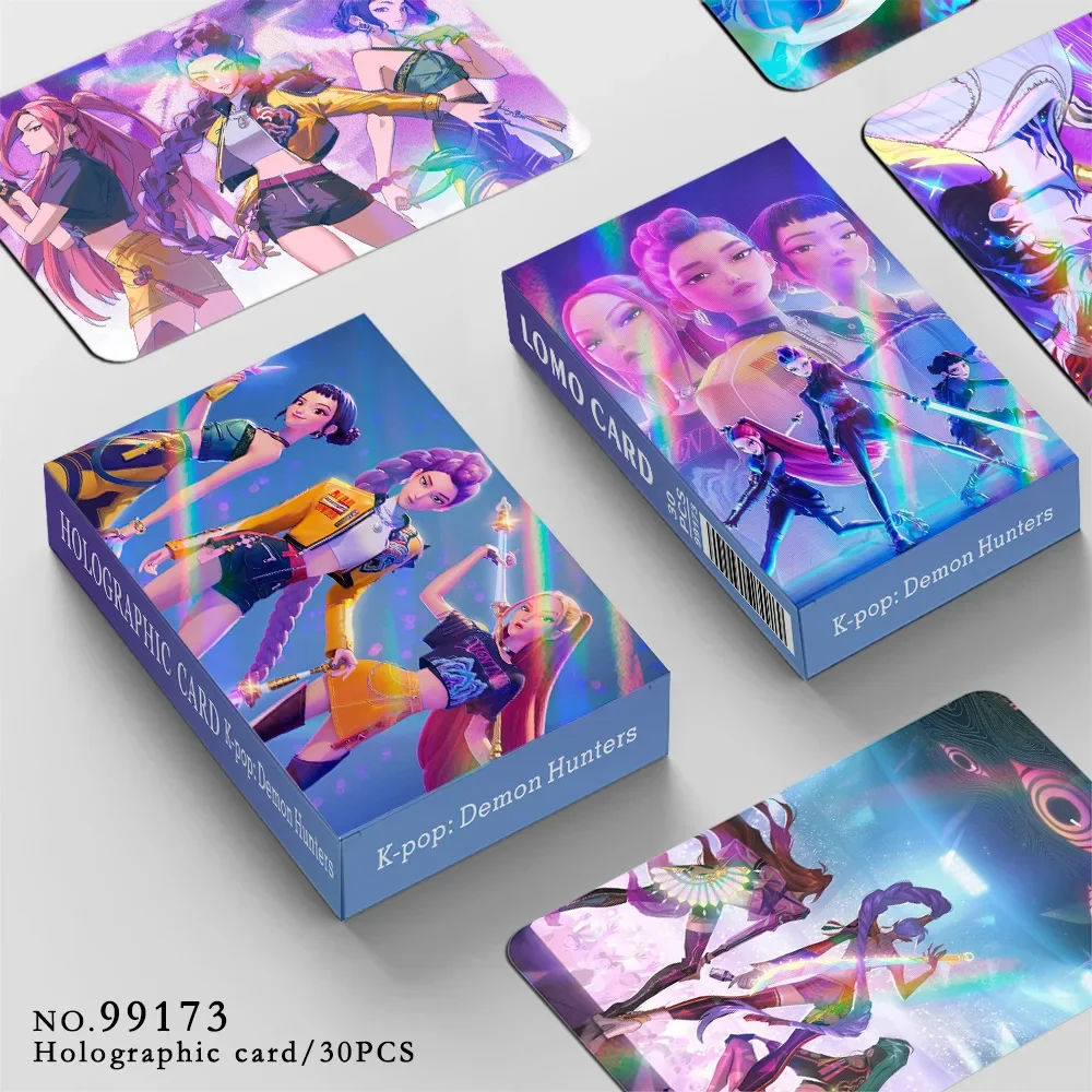 

30pcs/set KPop Demon Hunters Complete Laser Card Anime Character Lomo Small Cards Girls Toys Children Birthday Gifts Hot Selling