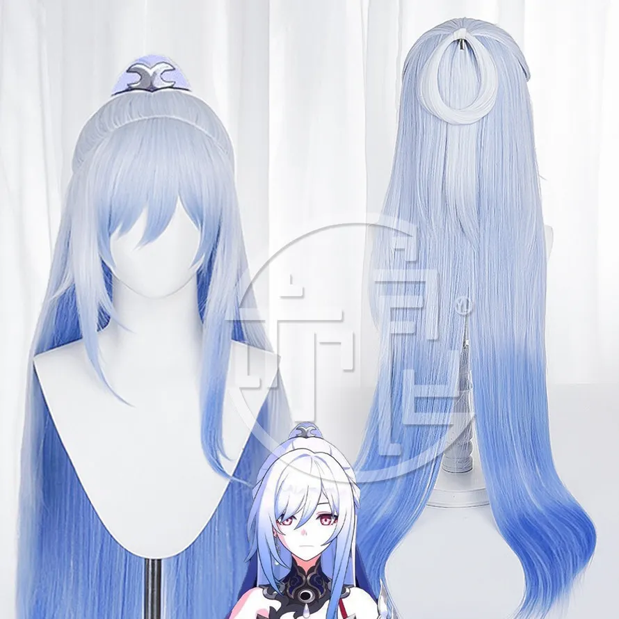 Anime Honkai Star Rail Jingliu Cosplay Wig Halloween Carnival Party Props Synthetic Hair Heat Resistant Fiber + Wig Cap