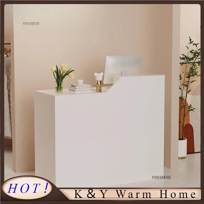 

Modern Office Reception Desks Simple Shop Small Counter Clothing Store Barber Shop Cashier Beauty Salon Reception Desk Bar Table