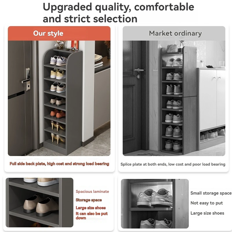 خزانة أحذية، استخدام منزلي بسيط، رف تخزين متعدد المستويات عند المدخل، مثبت على الحائط، متعدد الأغراض، رف أحذية صغير