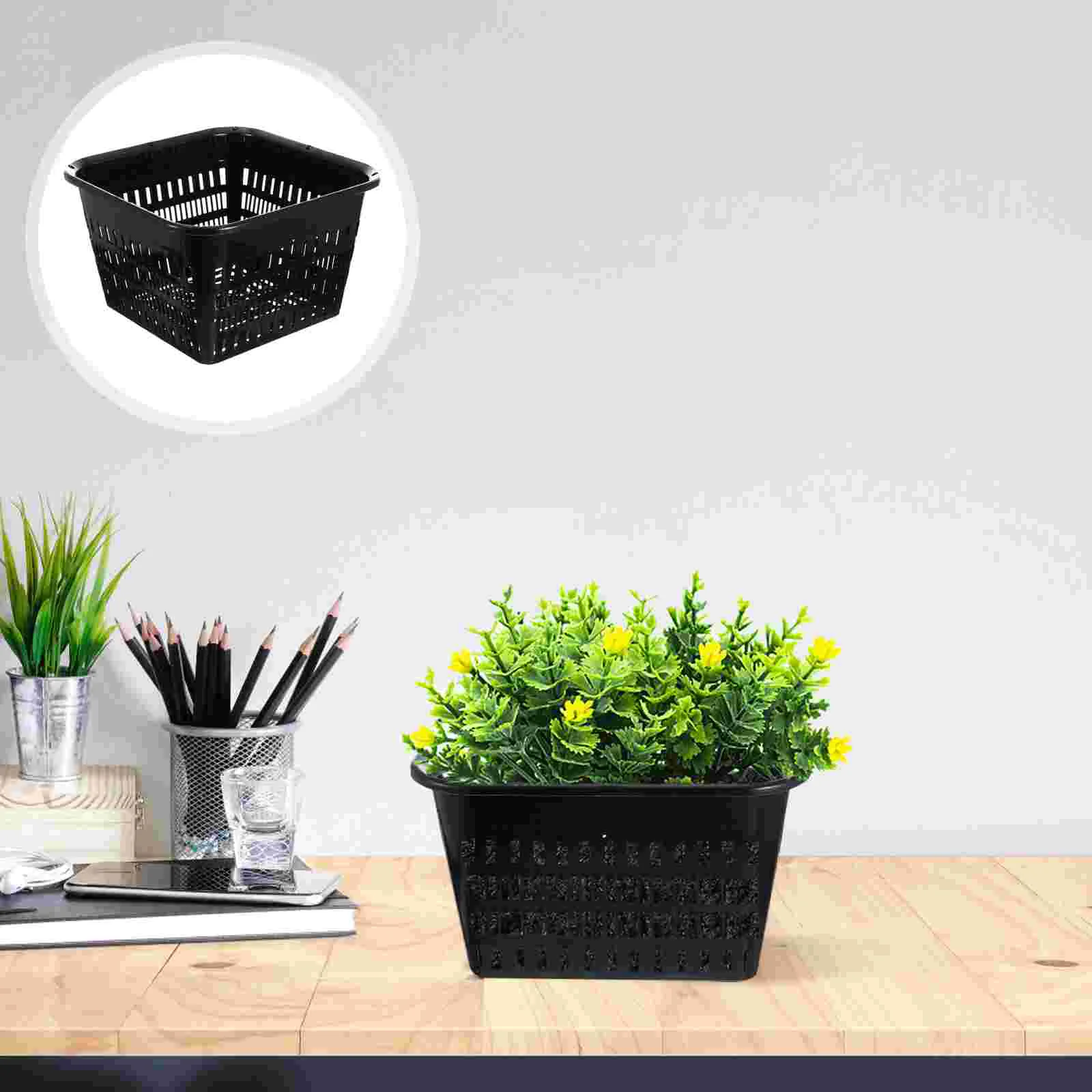 5 buah Pot kontrol akar Pot anggrek ramah lingkungan Pot tanaman dengan lubang bunga dalam ruangan praktis profesional plastik