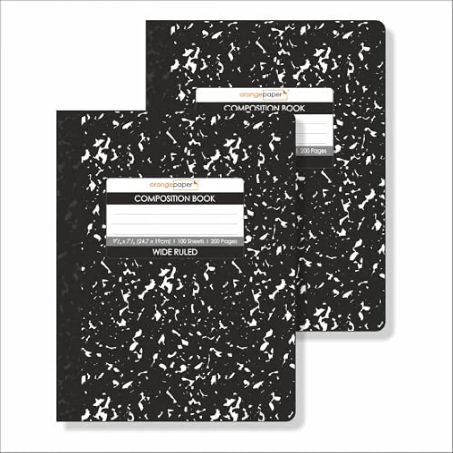 

Composition Book 100 Sheets Wide Ruled 9.75 x 7.5 inch Durable Flex Cover School and fice Use
