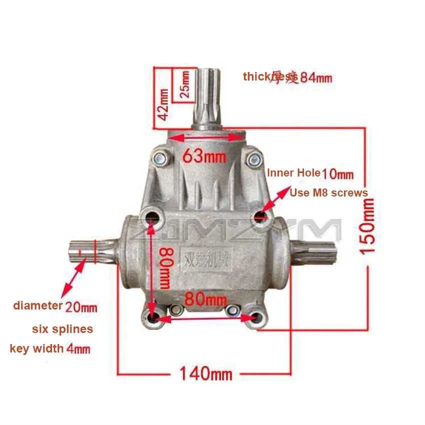 T-shaped Reinforced 1:1 Right-angle Gear Reducer/4-mode Gear Box/Steering Box/Commutator/90 Degree Angle Detector/Guide Box