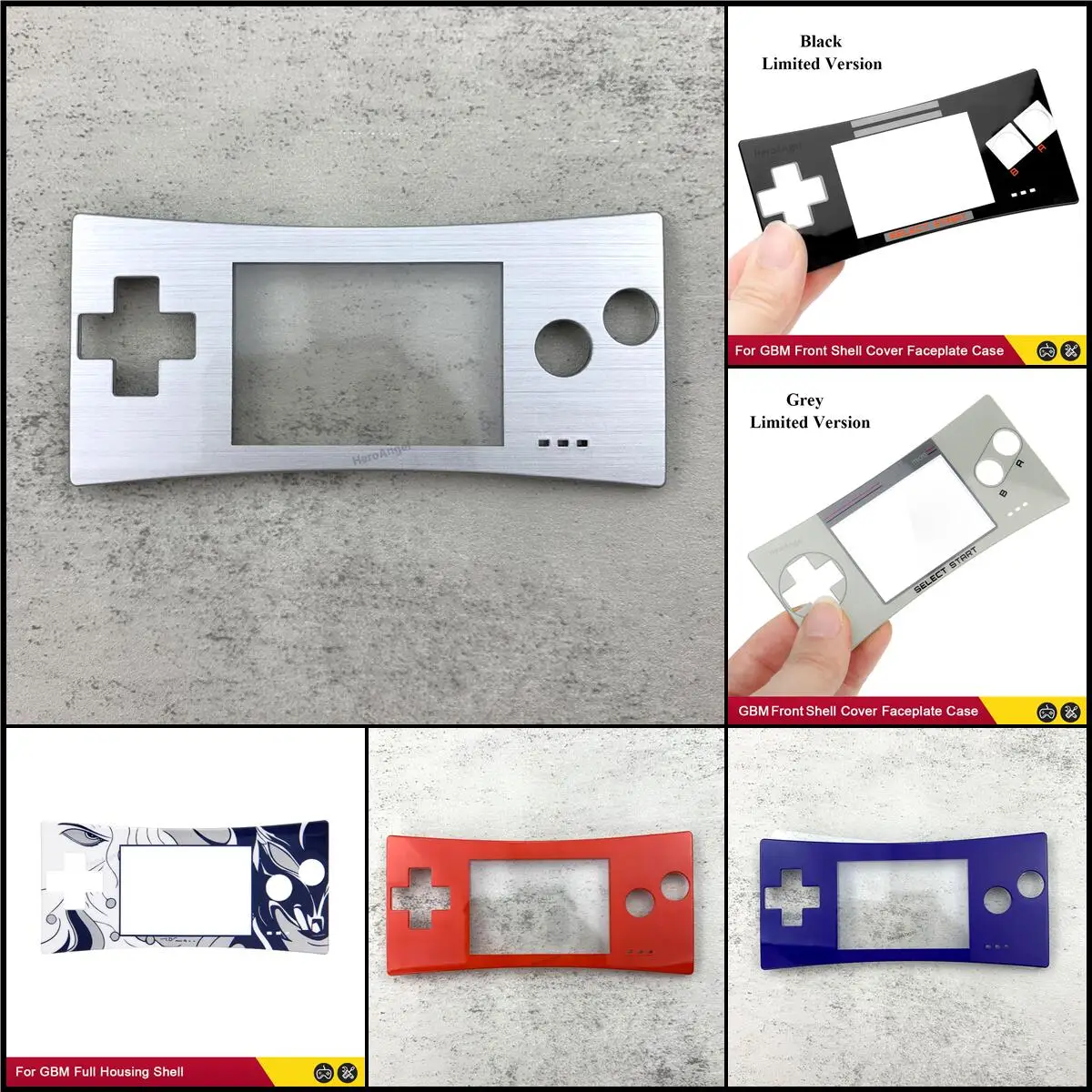 NEW 11 Colors For Nintendo GameBoy Micro Cover Limited Version Front Faceplate Cover For GBM System Front Shell Case