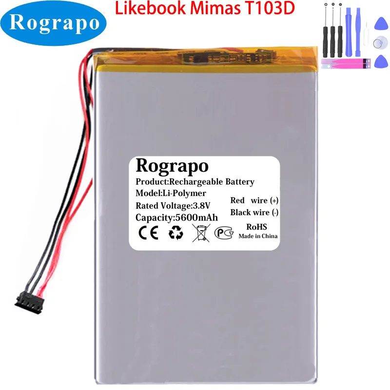 New 5600mAh Ebook Battery For Boyue Likebook Mimas T103D 4 Wires Cables