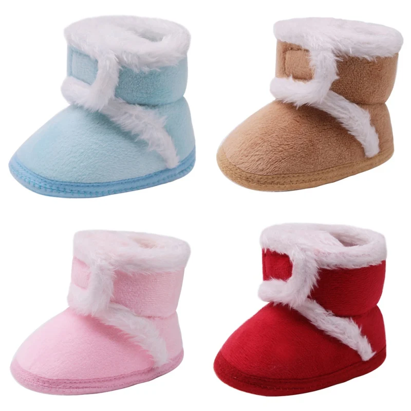 Soft Sole Fur Snow Booties For 0-18m Footwear Boots Newborn Toddler Warm Boots Winter First Walkers Baby Girls Boys Shoes