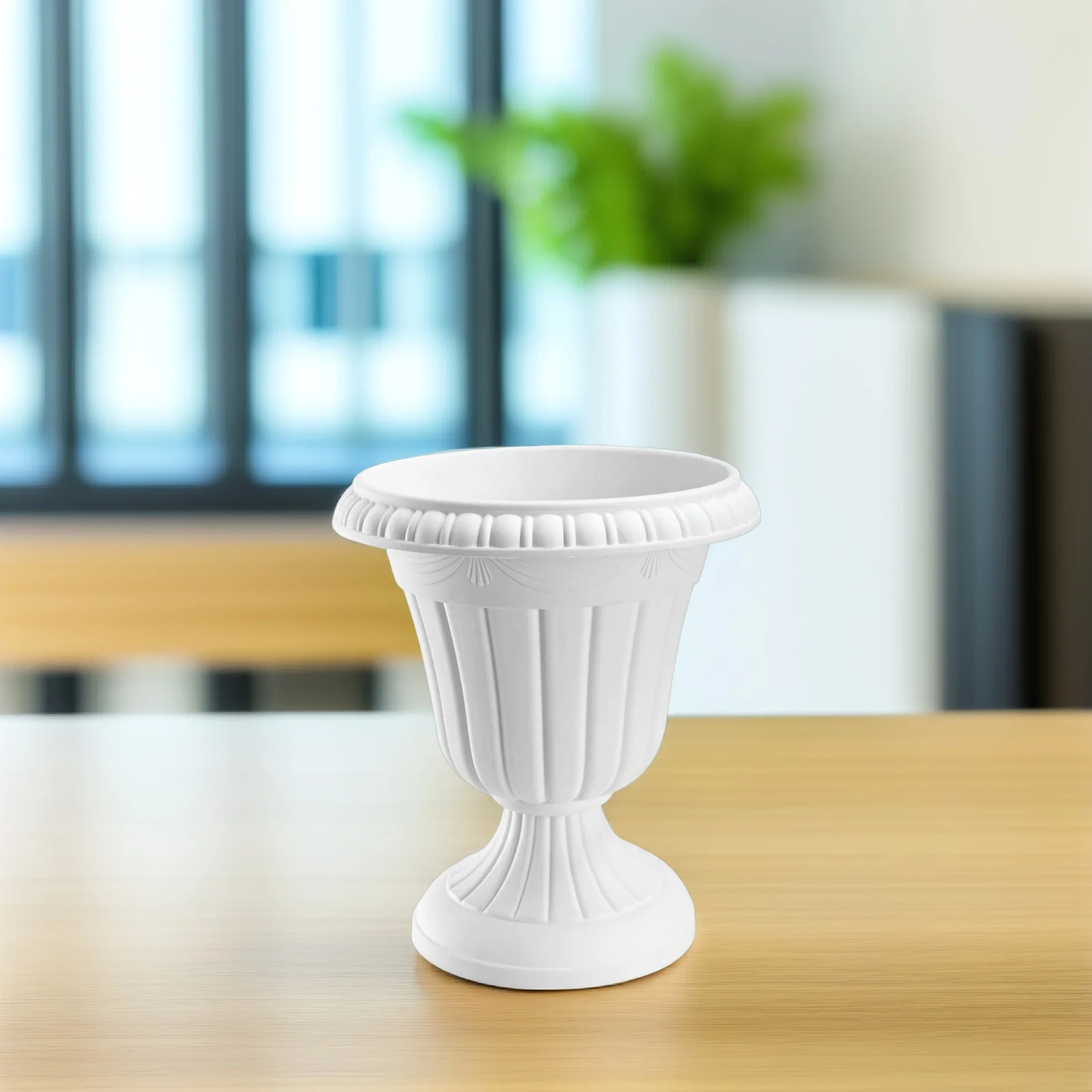 

Large Pot Roman Column Flower Urn Planter White Plastic Tall Vase for Garden Decoration