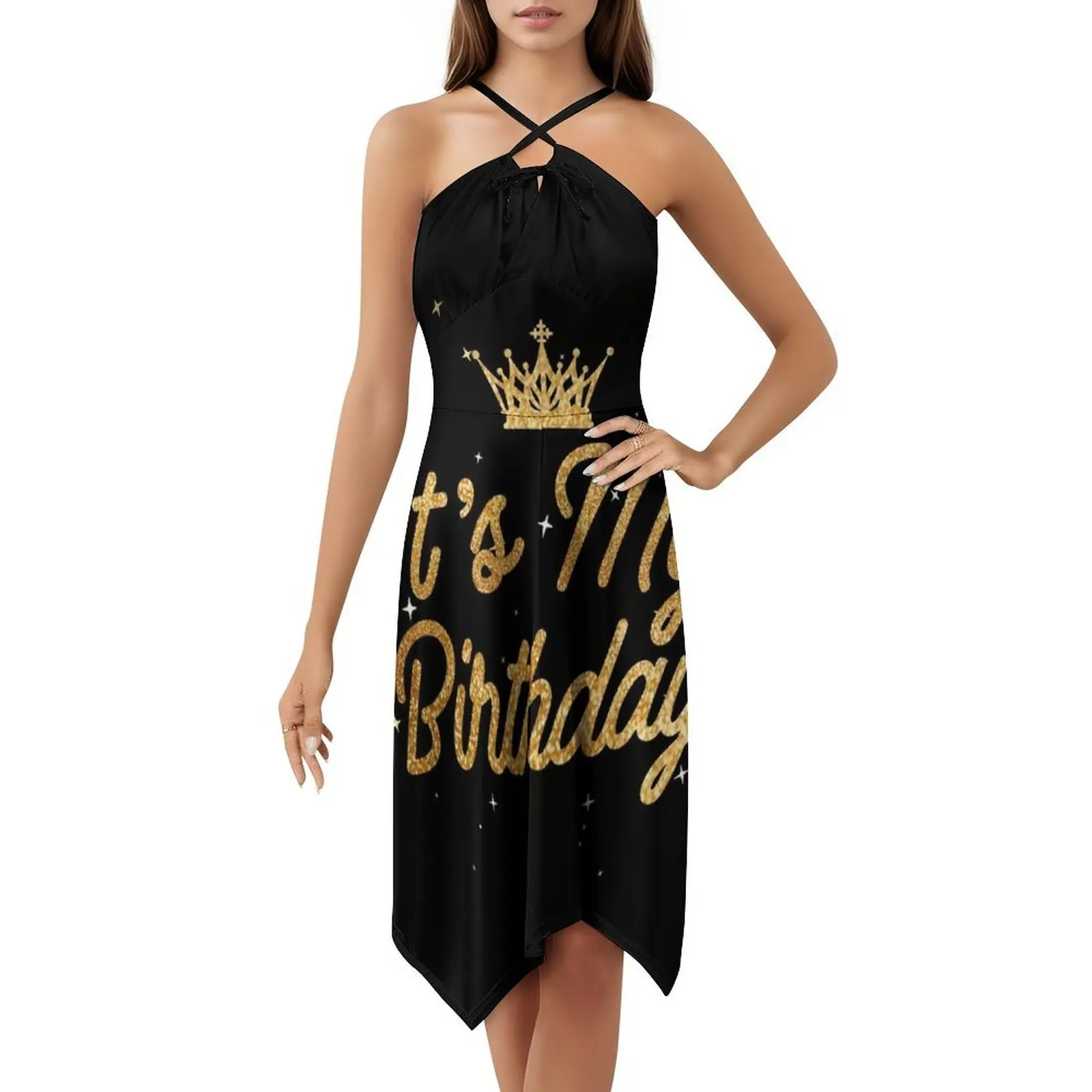 فستان حفلات أعياد الميلاد النسائية ملابس نادي مطبوعة عصرية للنساء كعكة عيد الميلاد وحفلات أعياد الميلاد المسائية #5