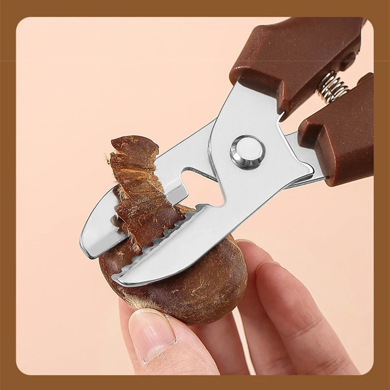 Multi-functional Chestnut Shelling Tool Kit Chestnut Cutter with Hand Guard Household Nut Opener for Chestnuts Walnuts Hazelnuts