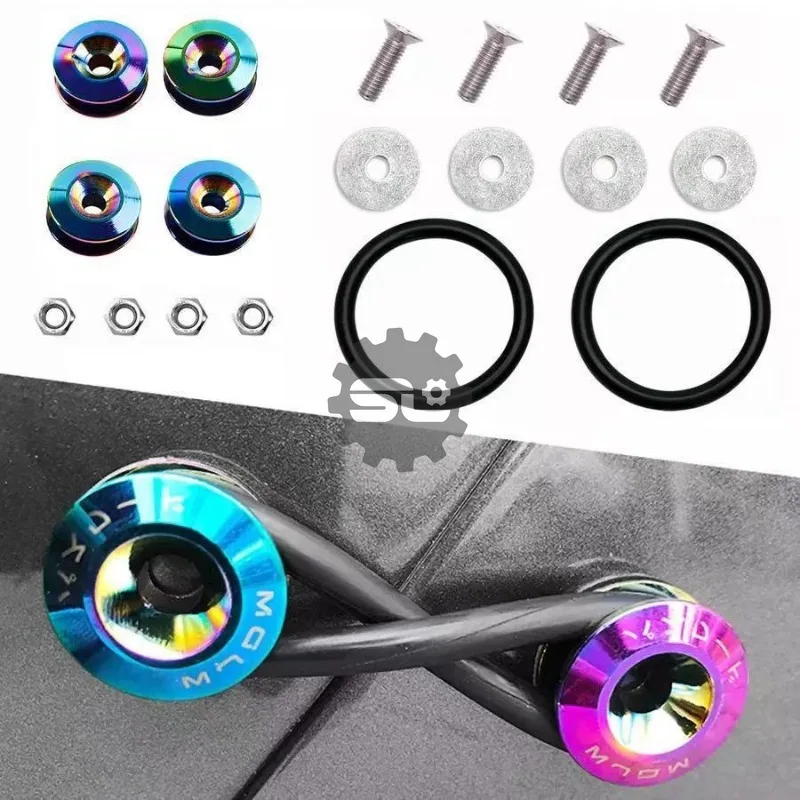 Car Universal Tuning Quick Release Fasteners with Logo Aluminum Bumper Quick Release Fasteners Fender Washers lug nuts