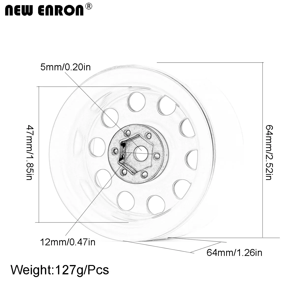 CNC المعادن 2.2 بوصة Beadlock جنوط عجلات محور ل RC صالح RC سيارة 1/10 12 مللي متر عرافة الزاحف الإطارات محوري SCX10 II RR10 الشبح TRX4 #3