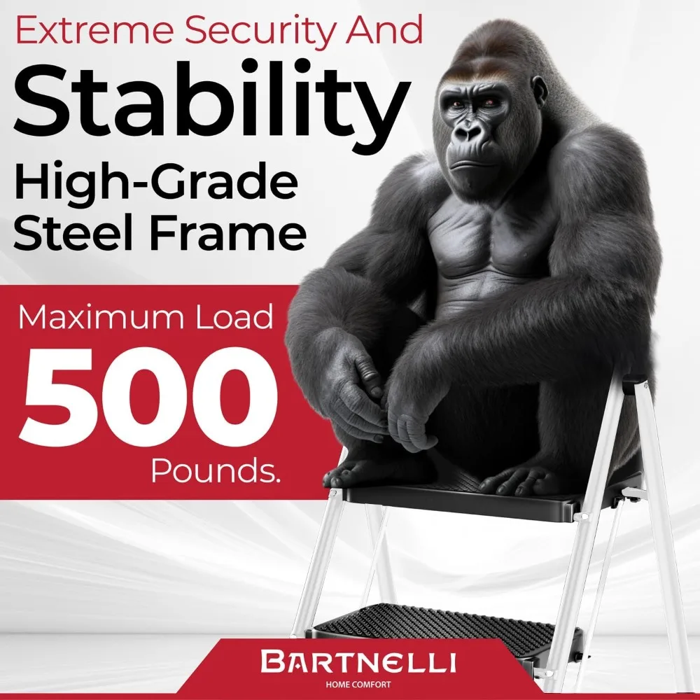 مقعد فاخر قابل للطي بثلاث خطوات للاستخدام المنزلي - سعة قوية 500 رطل، تصميم متين #2