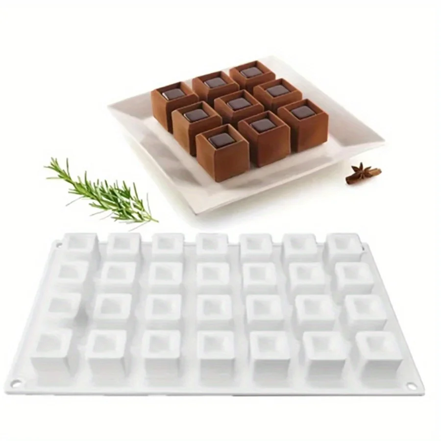 

Увегнутая силиконовая форма для мини-куба с 28 полостями, маленький кубик, вогнутая силиконовая форма, форма для шоколадного куба, инструменты для украшения торта