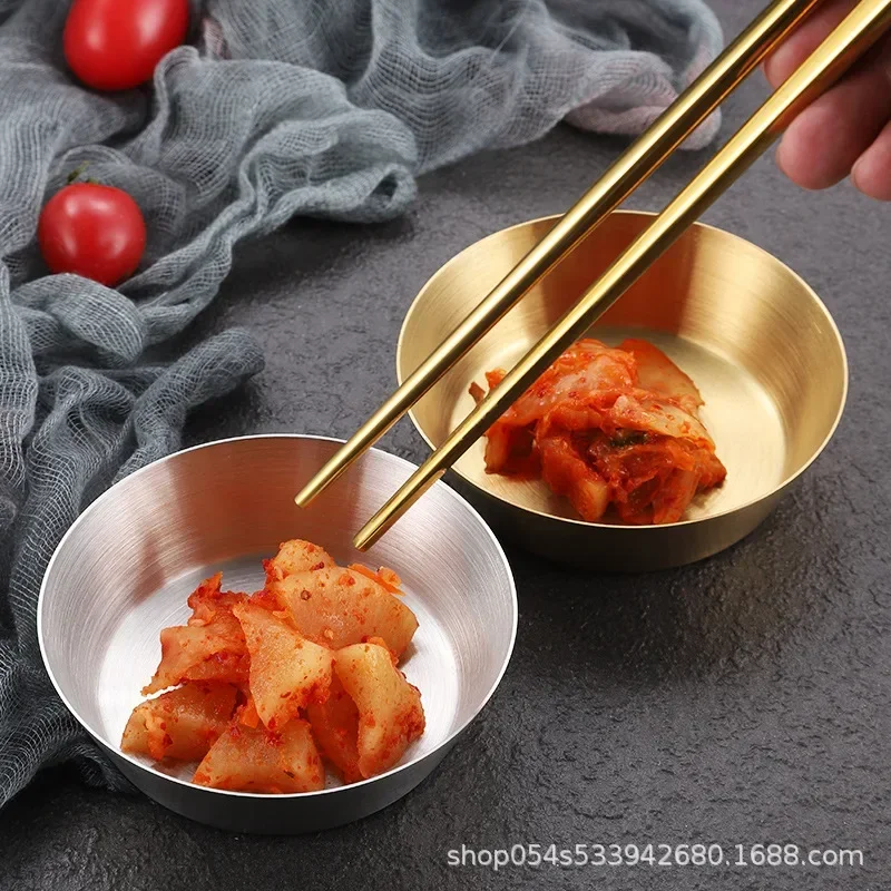 304 stainless steel Korean-style single-layer thickened kimchi dish seasoning dip dish cold dish Korean barbecue