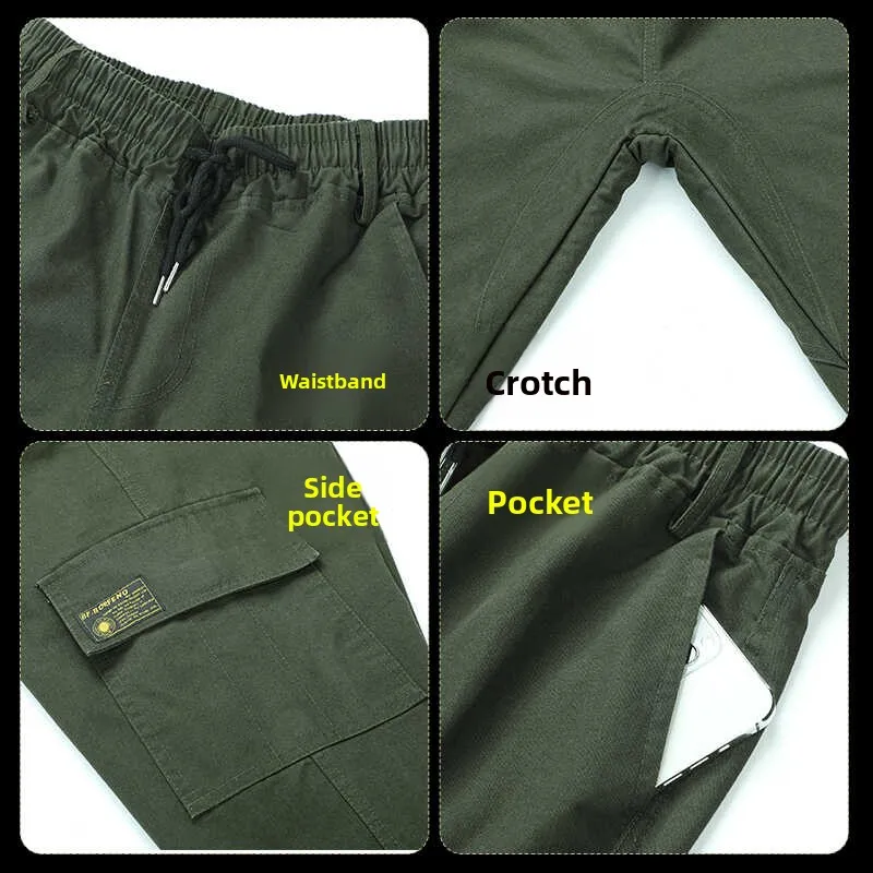 Pantalones de Trabajo de Algodón Puro Resistentes al Desgaste y a la Suciedad, para Soldadura, Reparación Automotriz, con Paneles Reforzados