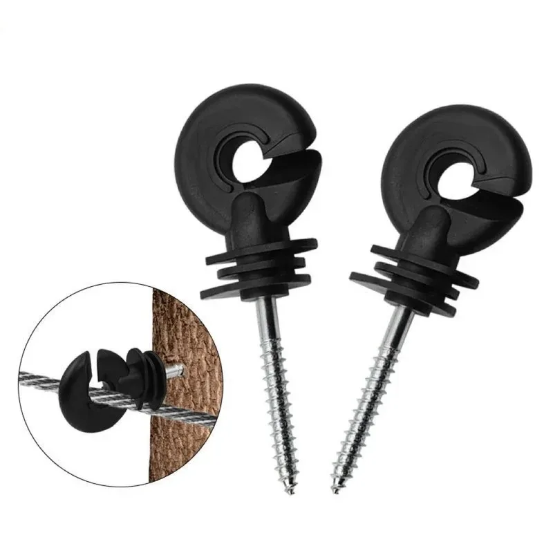 100pcs Electric Fence Offset Ring Insulator Wood Post Fencing Screw Timber Tape Wire Insulators Safe Garden Buildings Accessory view 2
