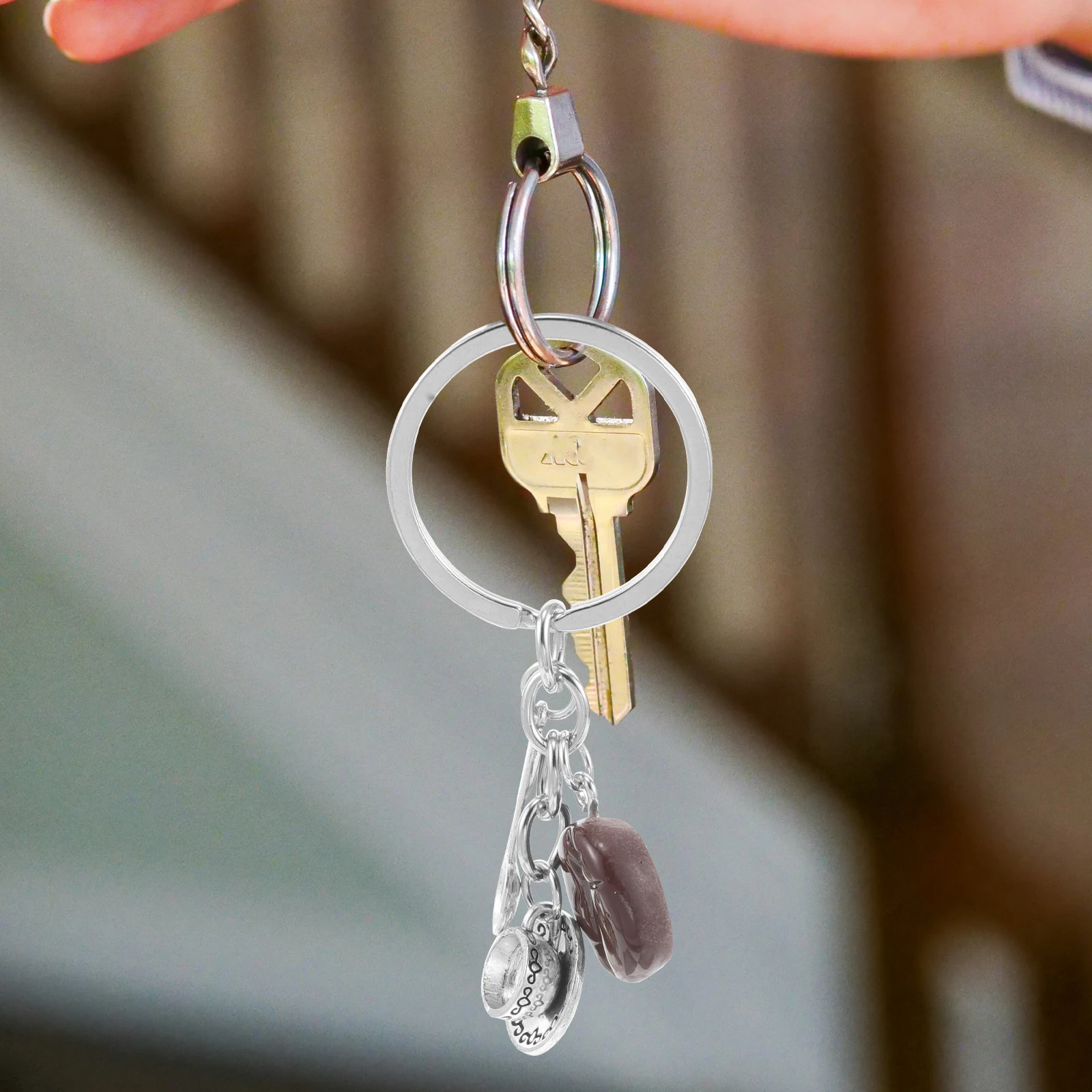 

Coffee Keychain Bean Jewelry Bag Decoration Spoon Chains Creative Design Durable Materials Unique Present Versatile Use Home