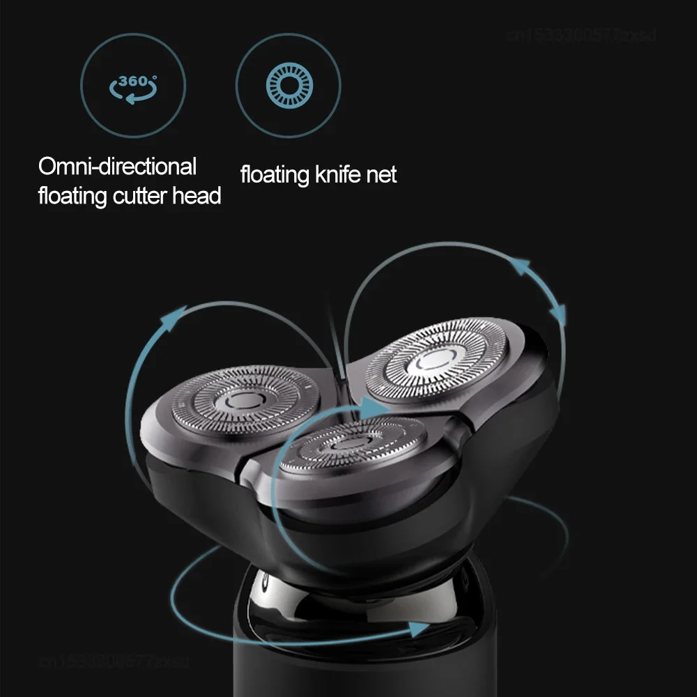 ماكينة حلاقة كهربائية Xiaomi Mijia S500 ماكينة حلاقة جافة ورطبة ثلاثية الشفرات ماكينة تشذيب اللحية العائمة الرأس ماكينة حلاقة كهربائية للرجال