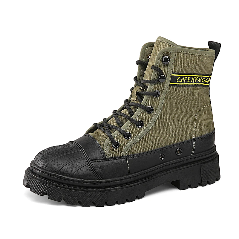 

Beike Army green canvas shoes, Martin boots, high top shoes, workwear boots, men's shoes, men's motorcycle shoes