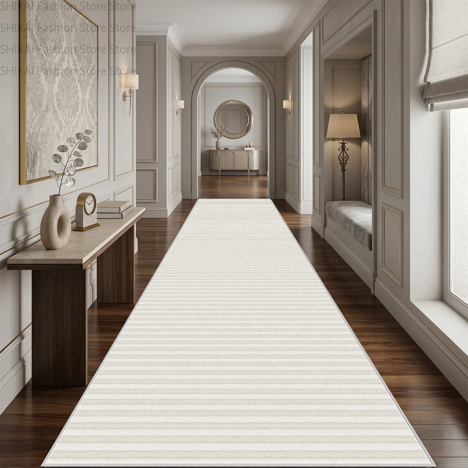 Beige Minimalist Wabi Sabi Style Long Corridor Carpet Decoration Doorway Stair Antiskid Rug Easy Clean Lint-free Runner Foot Mat